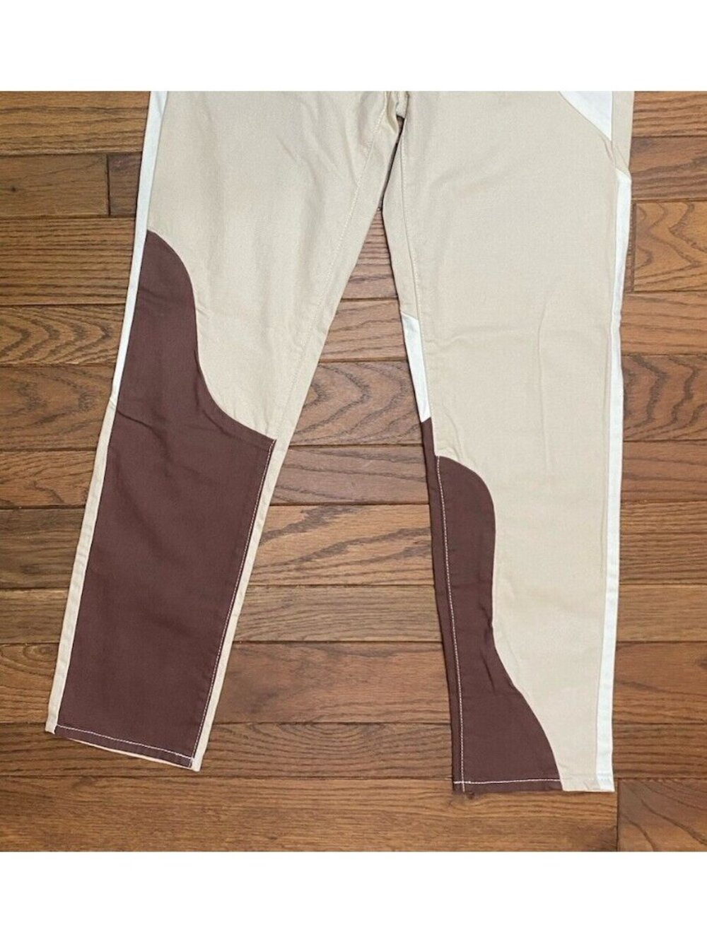 Pacsun Eco Tan~Brown Paneled High rise Mom Jeans Ginger Panel Color Block 24" - Picture 6 of 13
